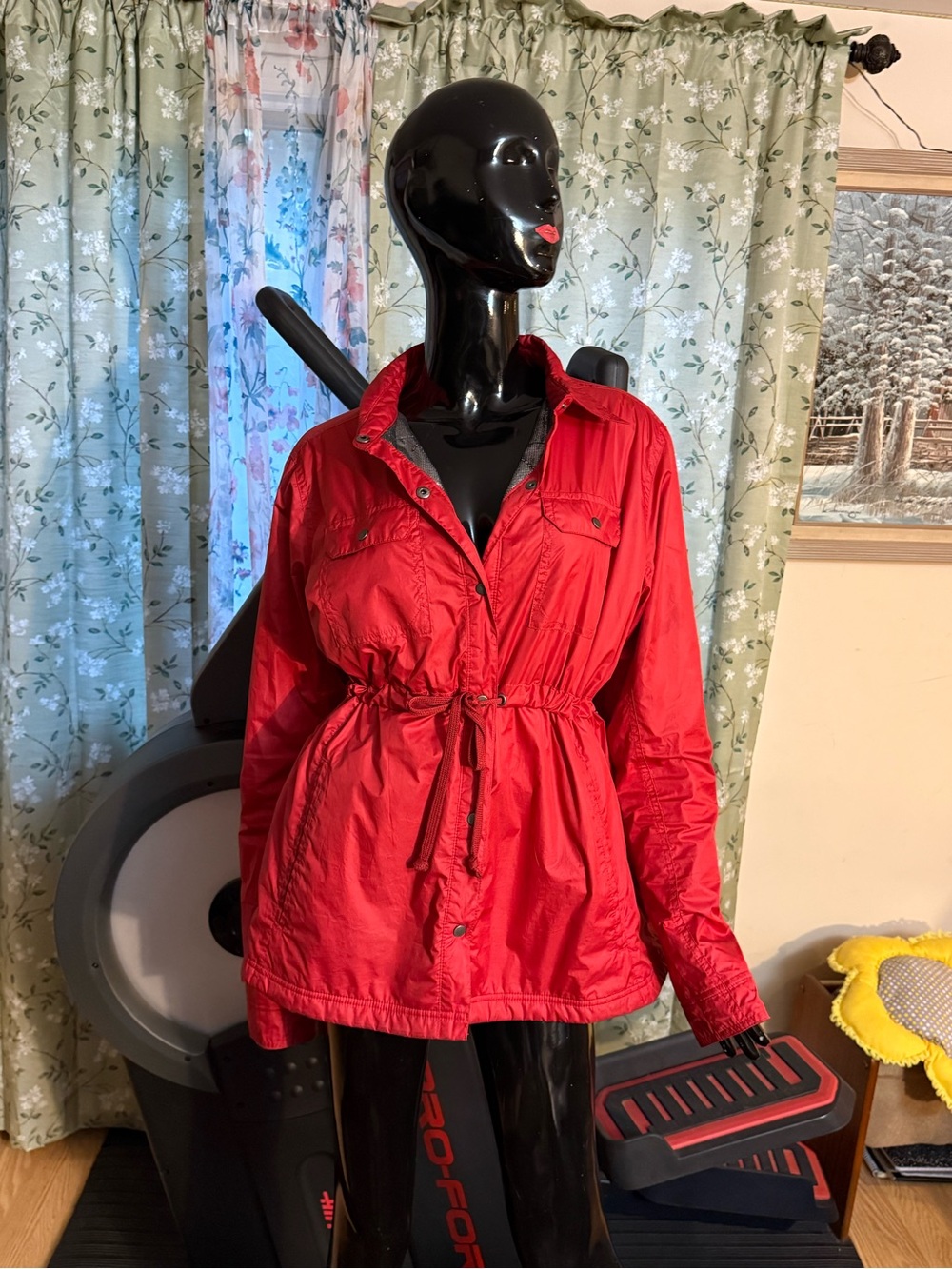 Columbia Red Women's Utility Jacket with Snap Front